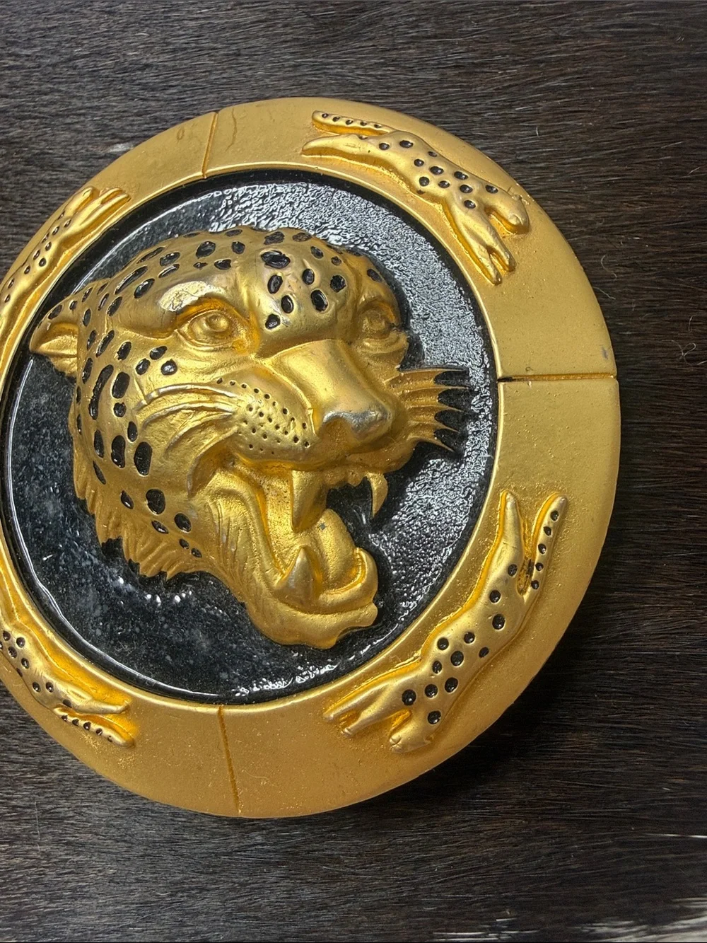 Gold Jaguar Emblem Belt Buckle - Women Accessories